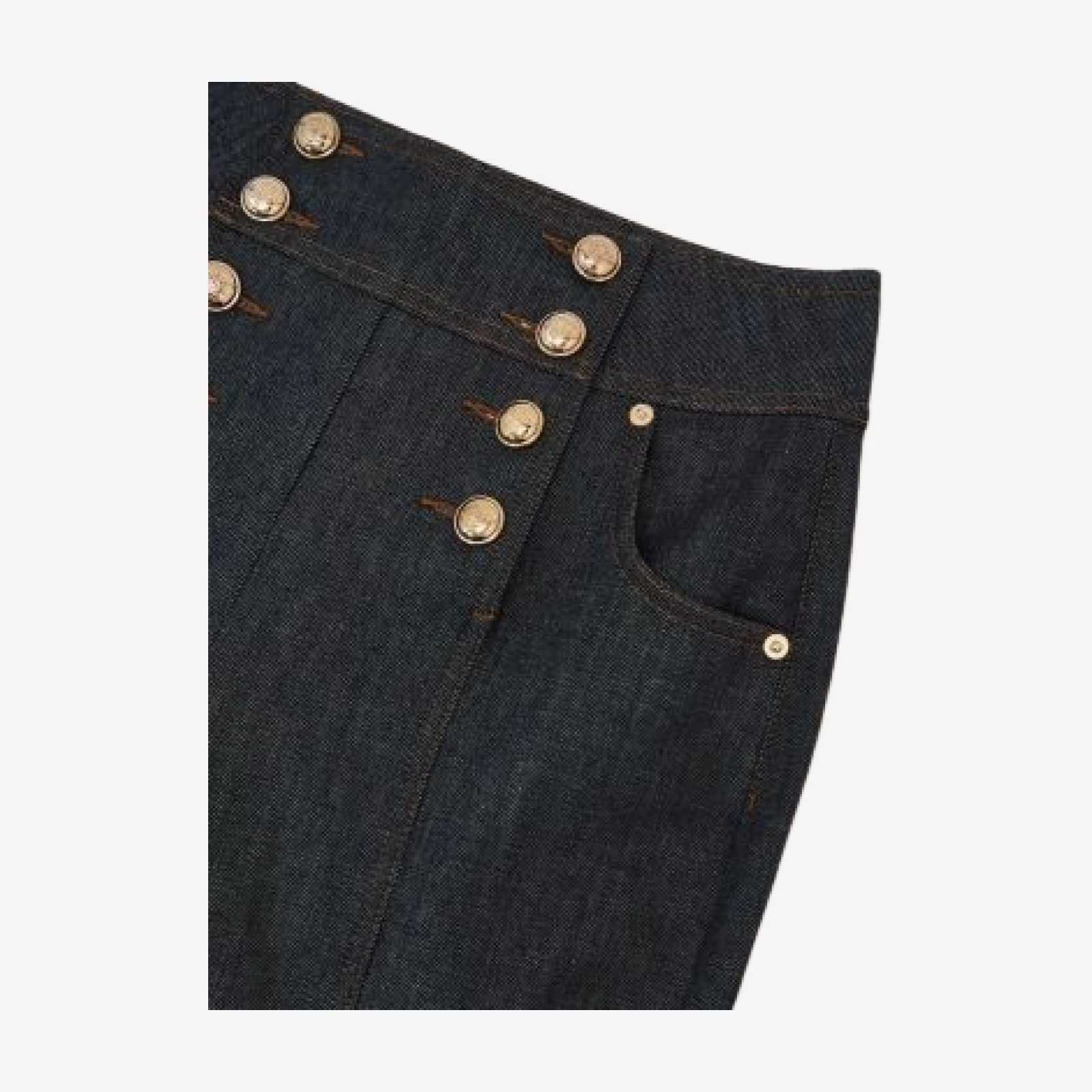 Reiss Skylar Button Fly Mid Rise Flare Leg Jeans in Dark Blue