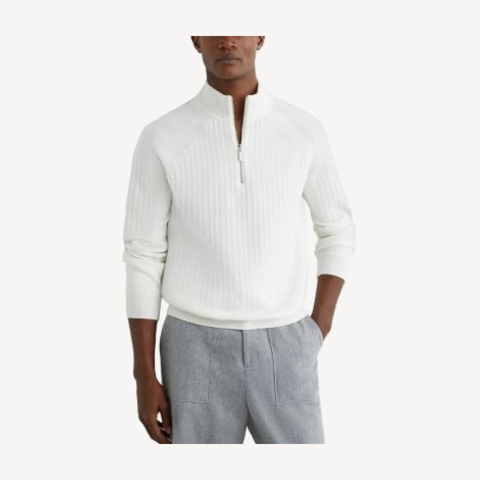 Reiss Aldershot Half Zip Funnel Textured Jumper Sweater