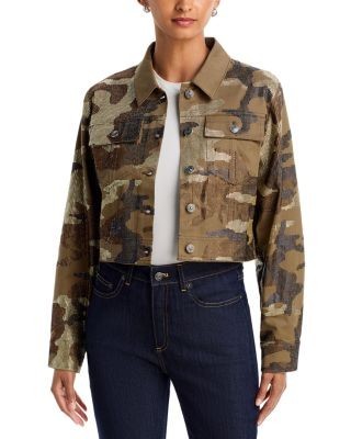 Cinq a Sept Lexie Cotton Stretch Embellished Camo Jacket