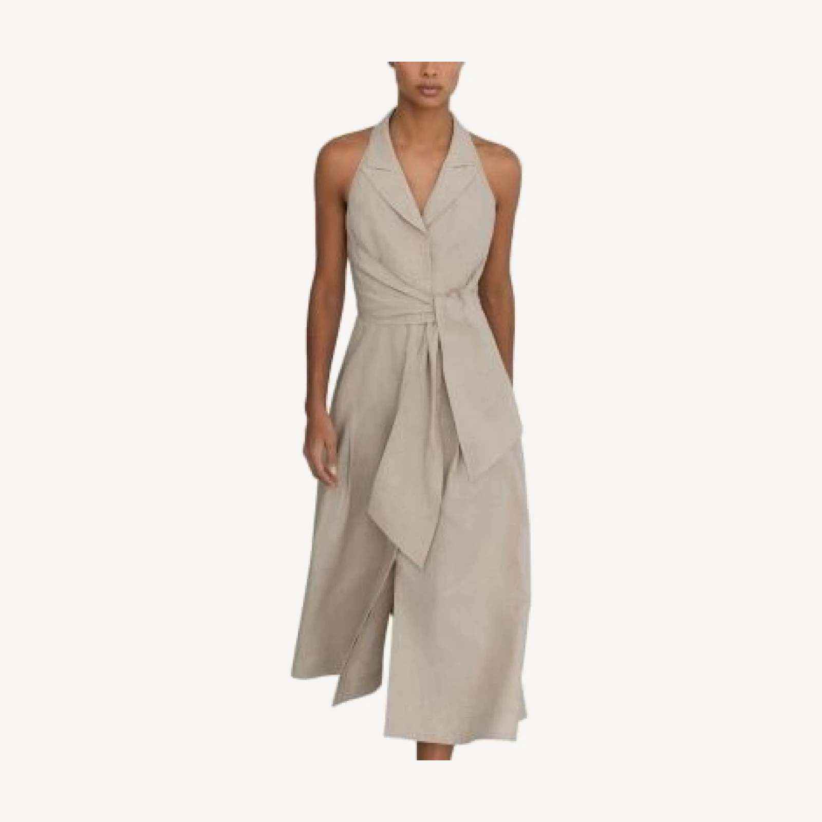 Reiss Tara Linen Midi Dress