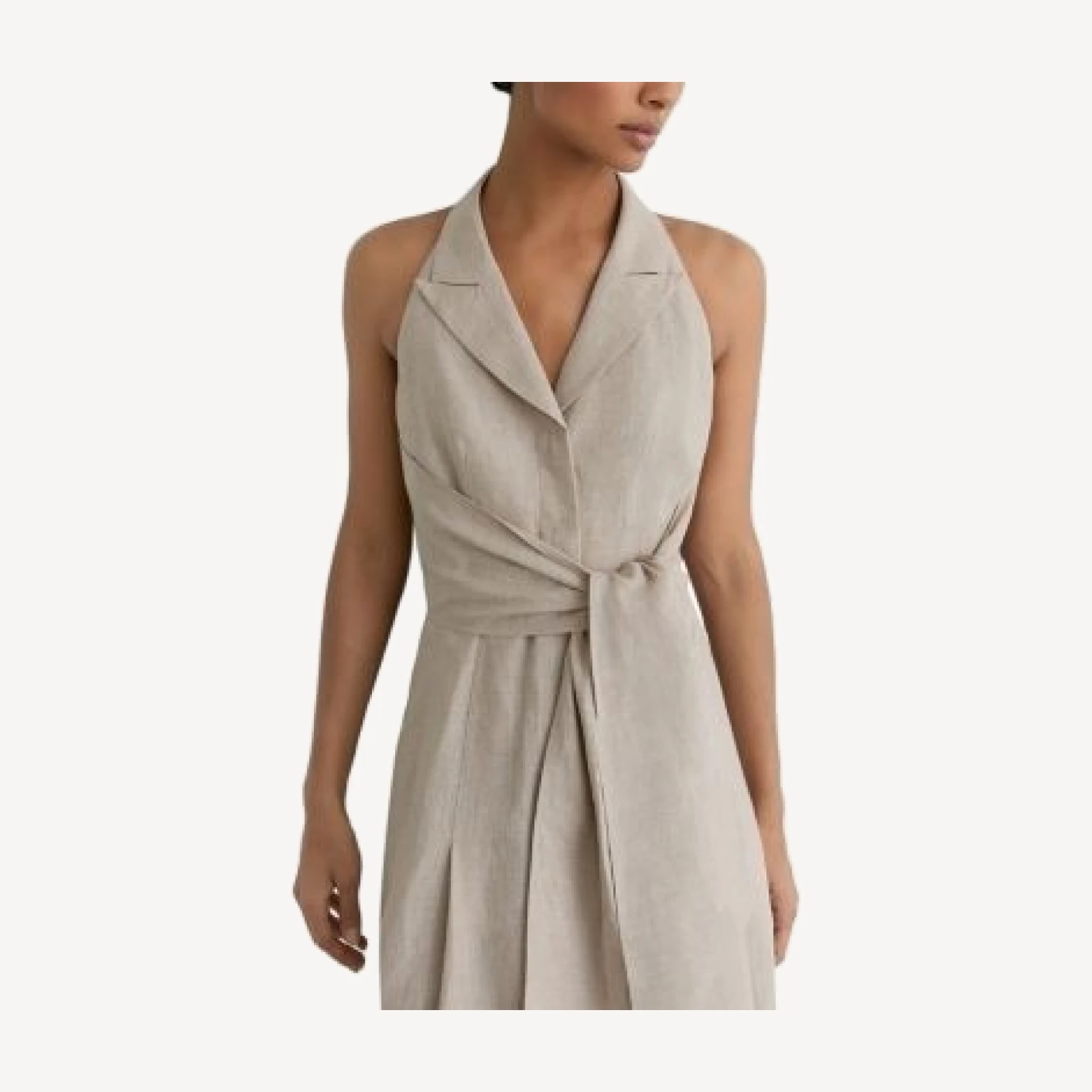 Reiss Tara Linen Midi Dress