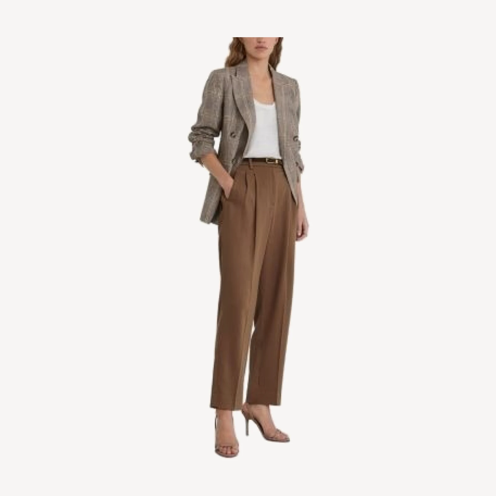 Reiss Petites Clay Tapered Pleated Pants