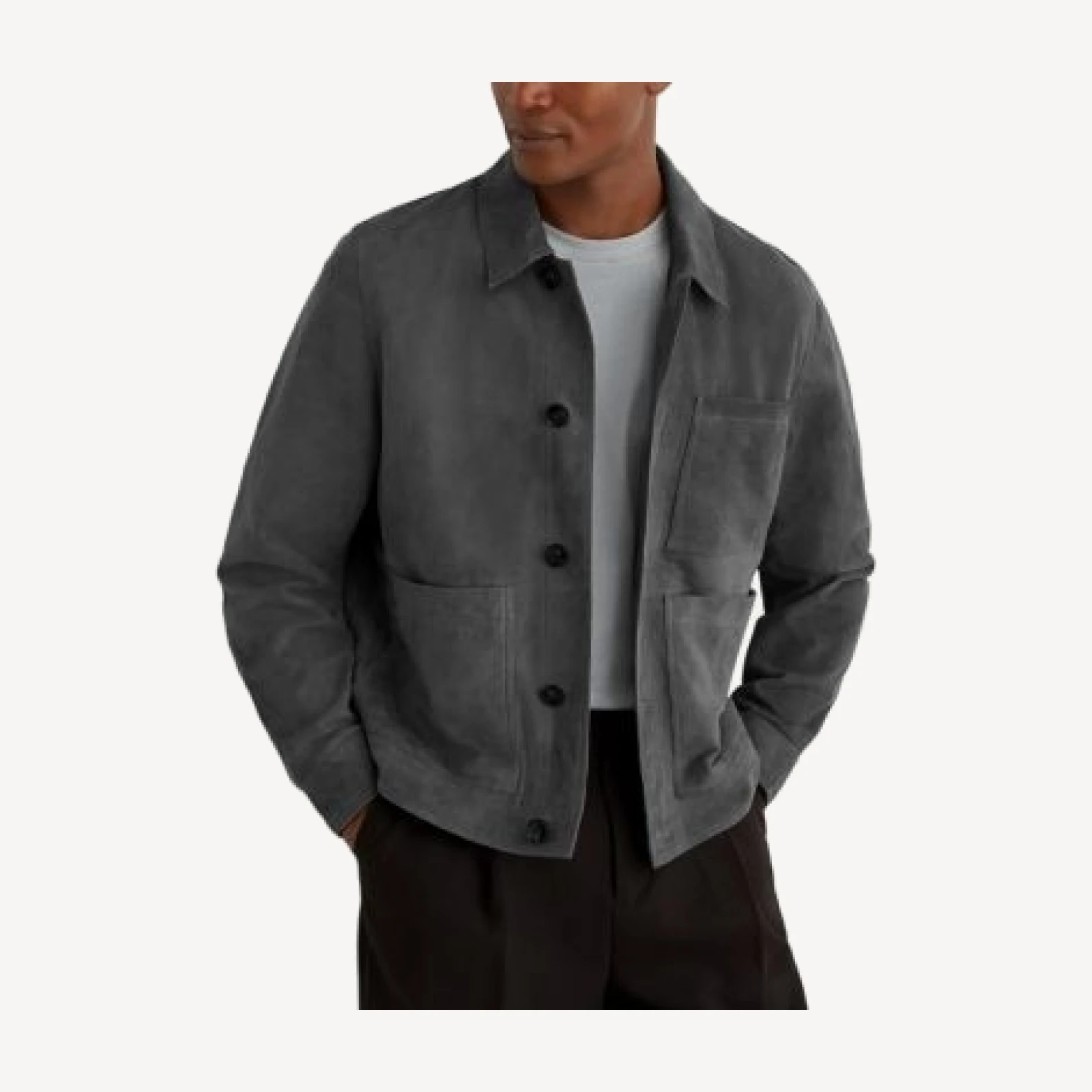 Reiss Wilstead Suede Trucker Jacket
