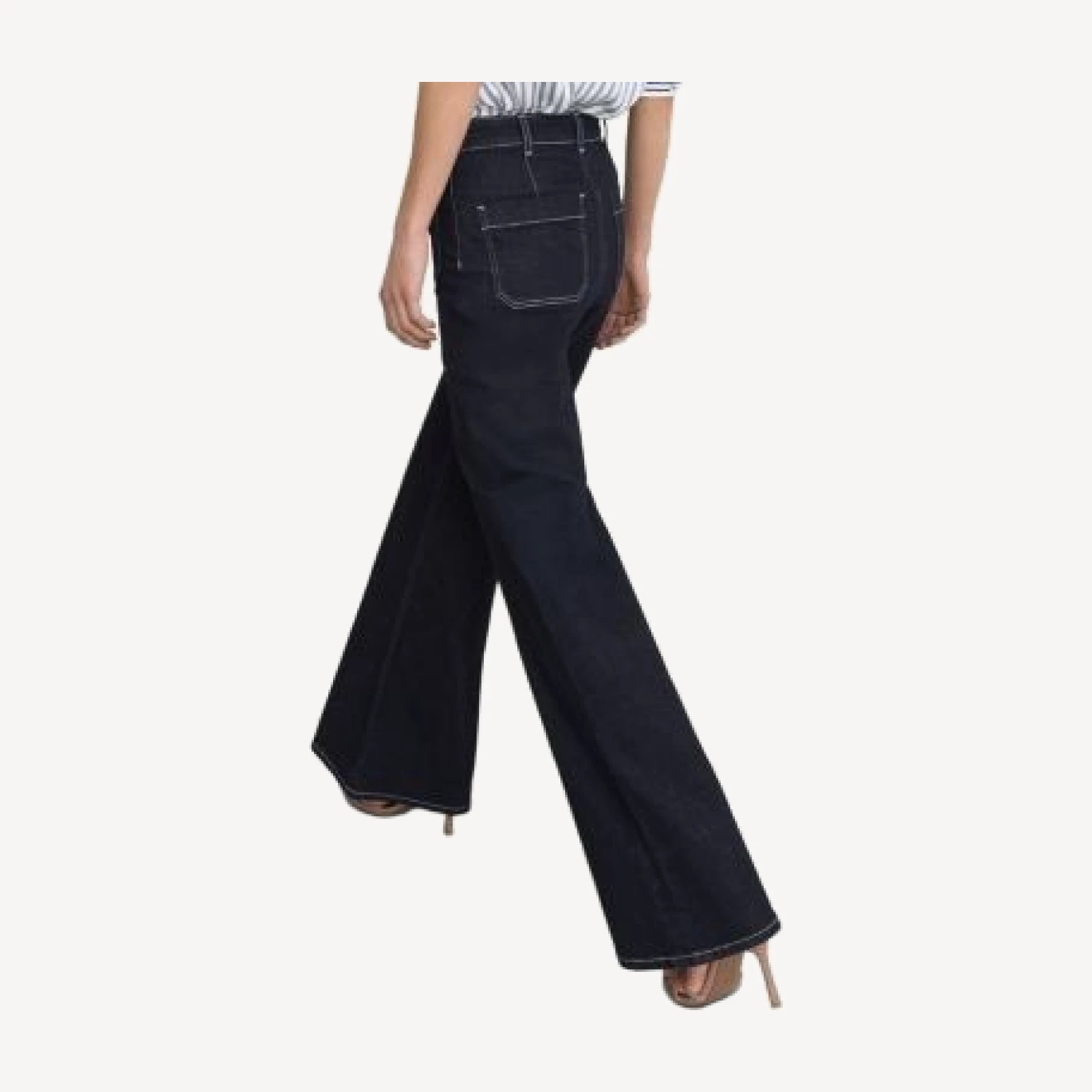 Reiss Sakura High Rise Flare Jeans in Indigo Blue