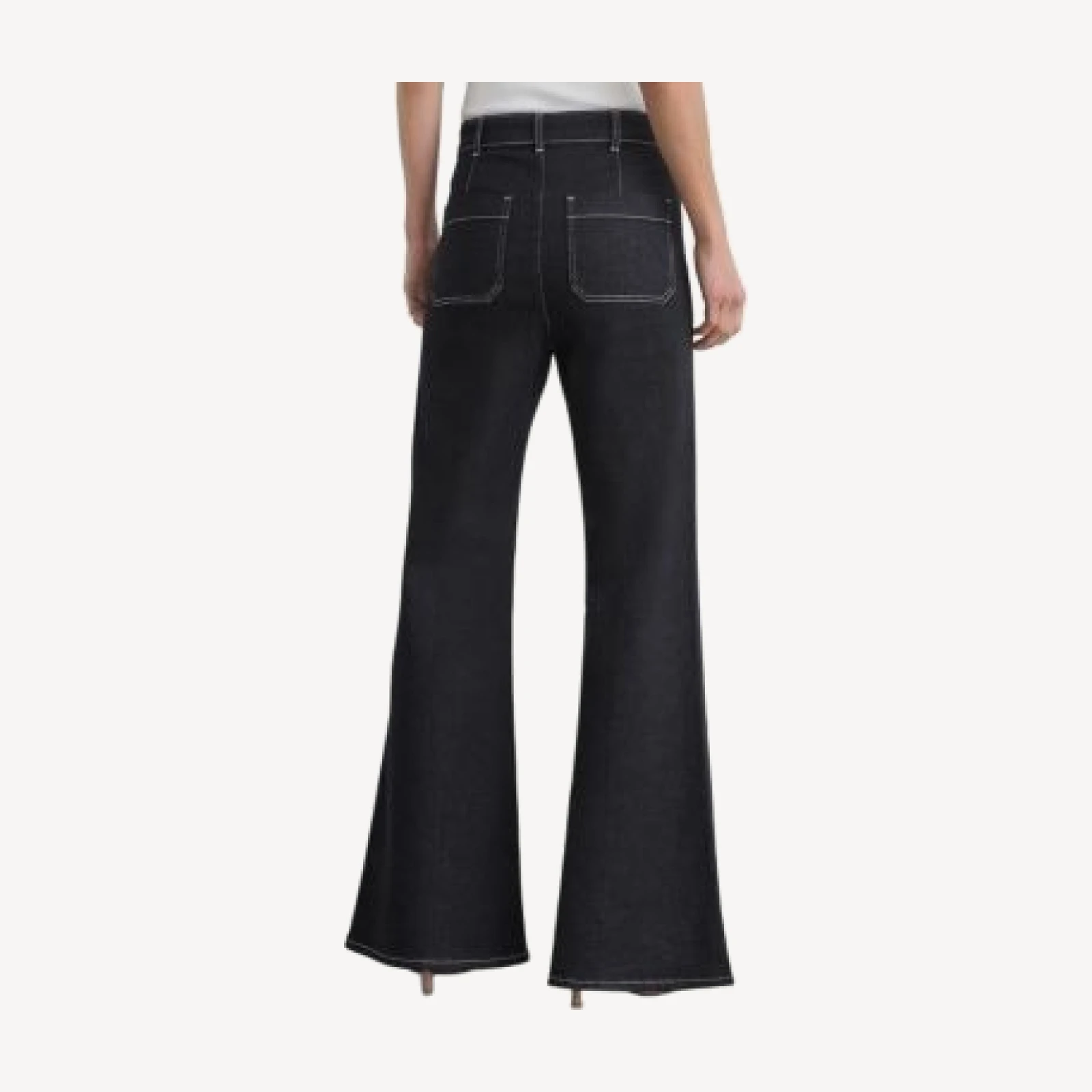 Reiss Sakura High Rise Flare Jeans in Indigo Blue