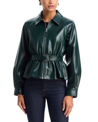 Cinq a Sept Briar Faux Leather Belted Jacket