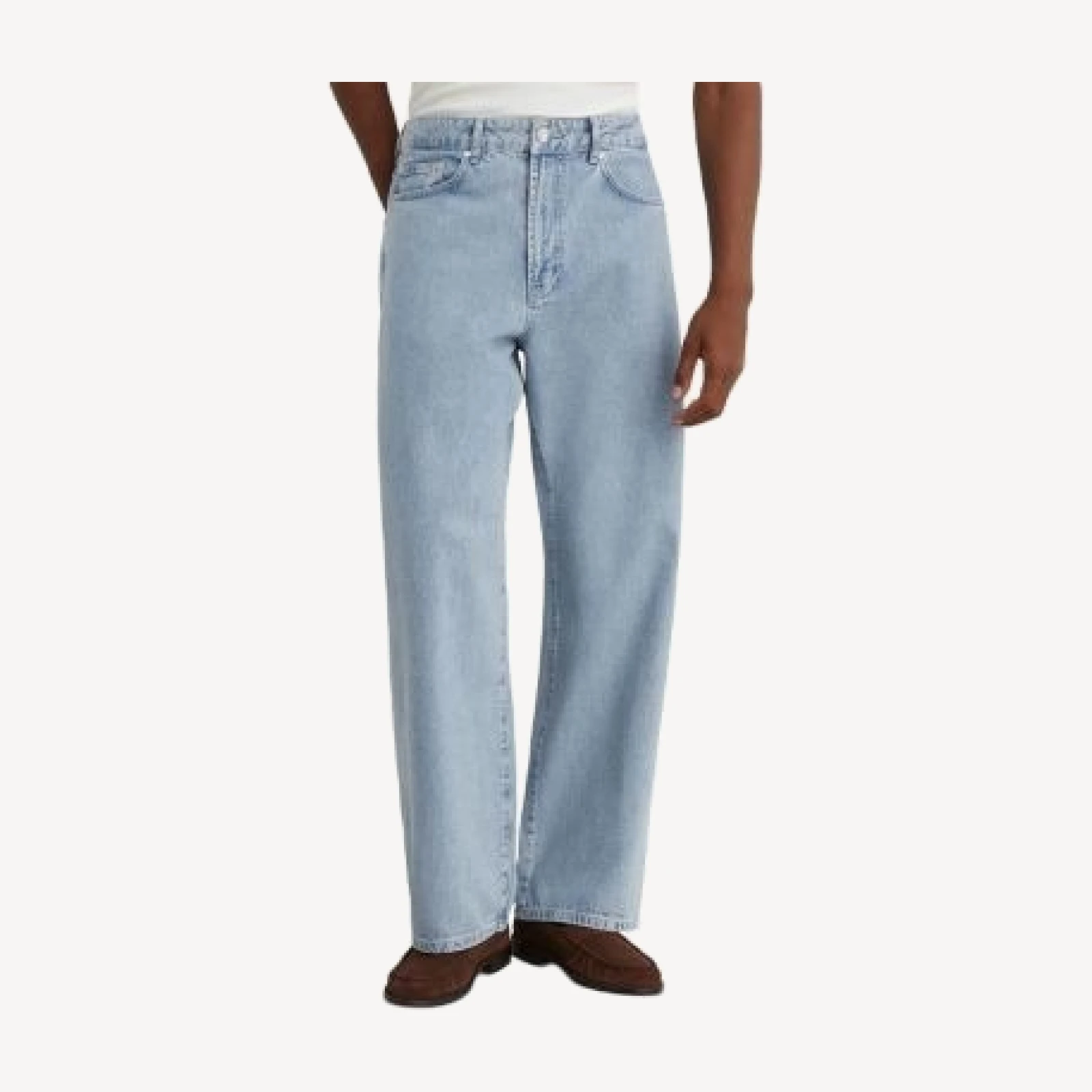 Reiss Bowie Cotton Loose Fit 31.5 Jeans in Grey