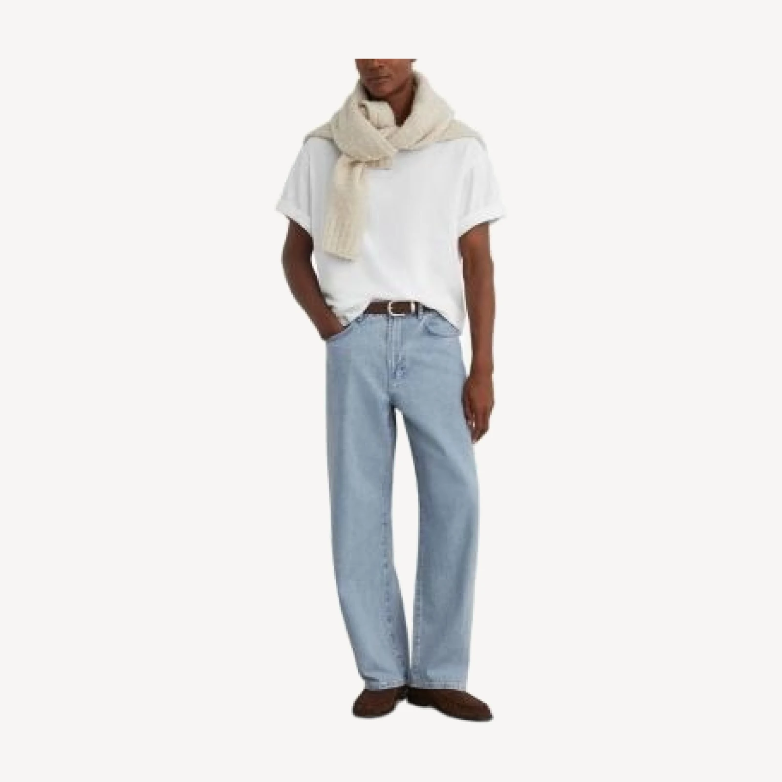 Reiss Bowie Cotton Loose Fit 31.5 Jeans in Grey