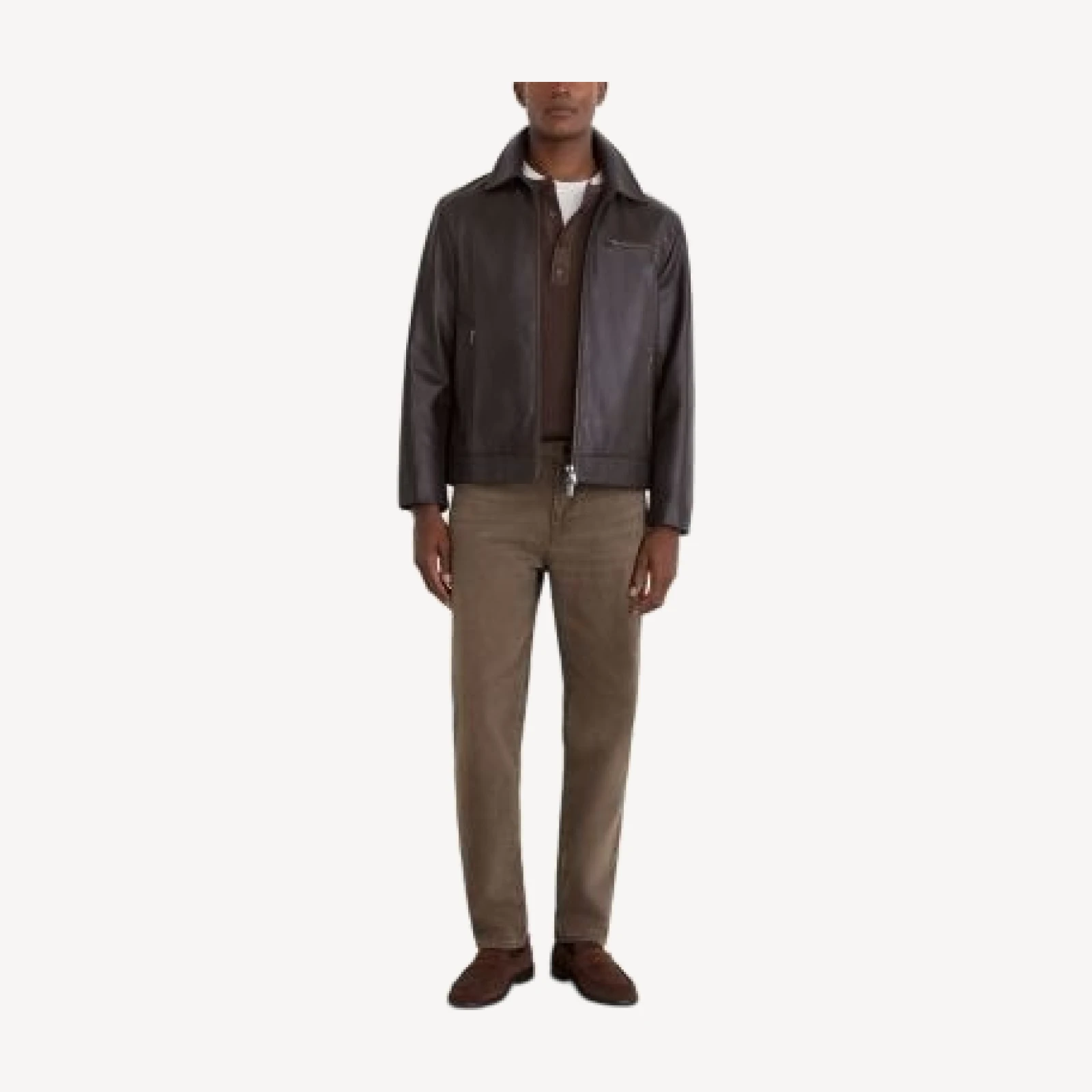 Reiss Iron Cotton Blend Straight Fit Jeans in Brown
