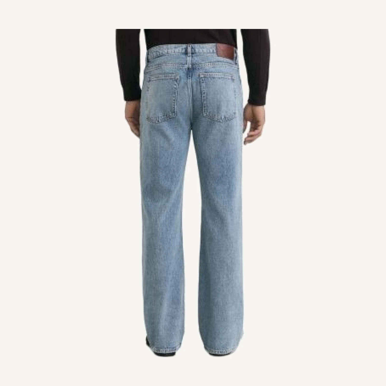 Reiss Styles Cotton Light Stone Flared Leg 32.3 Jeans in Light Stone