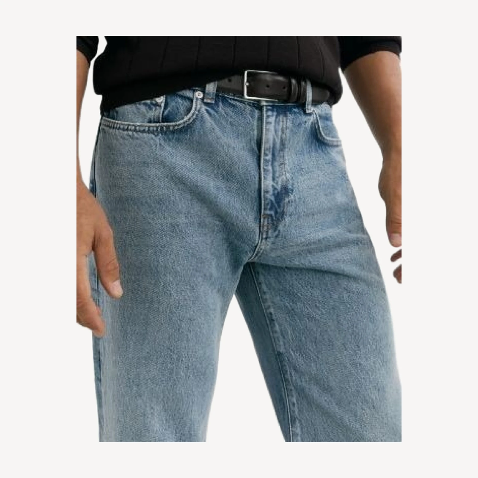 Reiss Styles Cotton Light Stone Flared Leg 32.3 Jeans in Light Stone