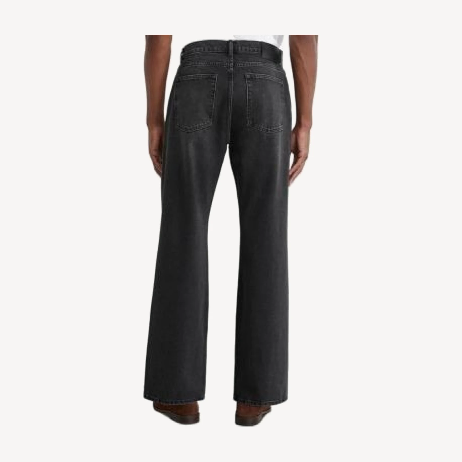 Reiss Styles Cotton Relaxed Flared Leg 32.3 Jeans in Dark Grey