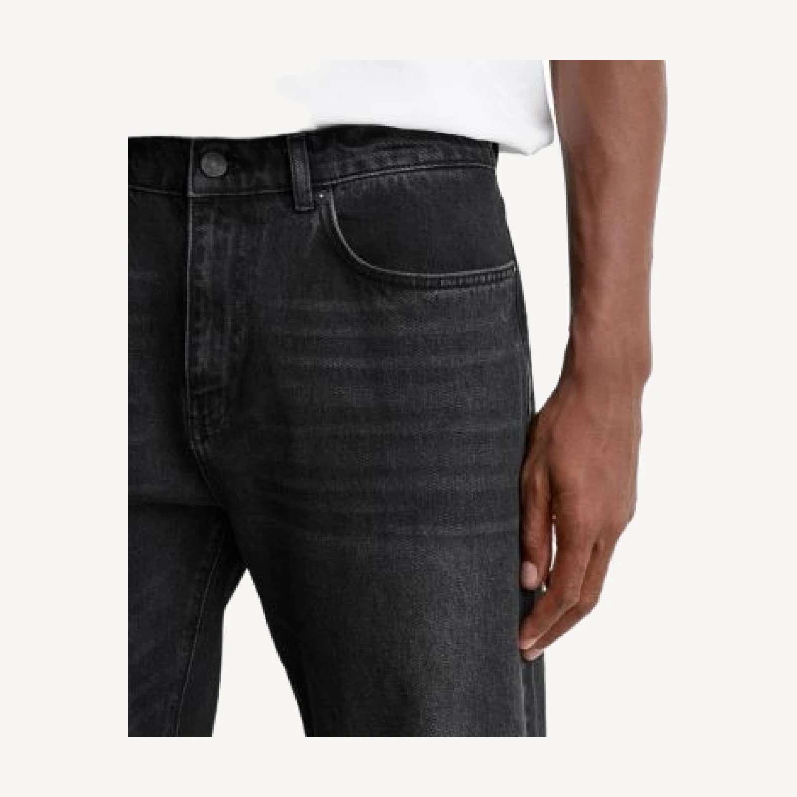 Reiss Styles Cotton Relaxed Flared Leg 32.3 Jeans in Dark Grey
