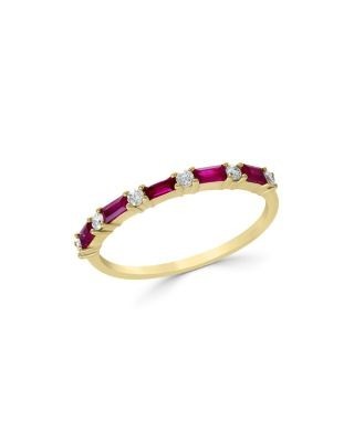 Bloomingdale's Fine Collection Ruby & Diamond Stacking Ring in 14K Yellow Gold
