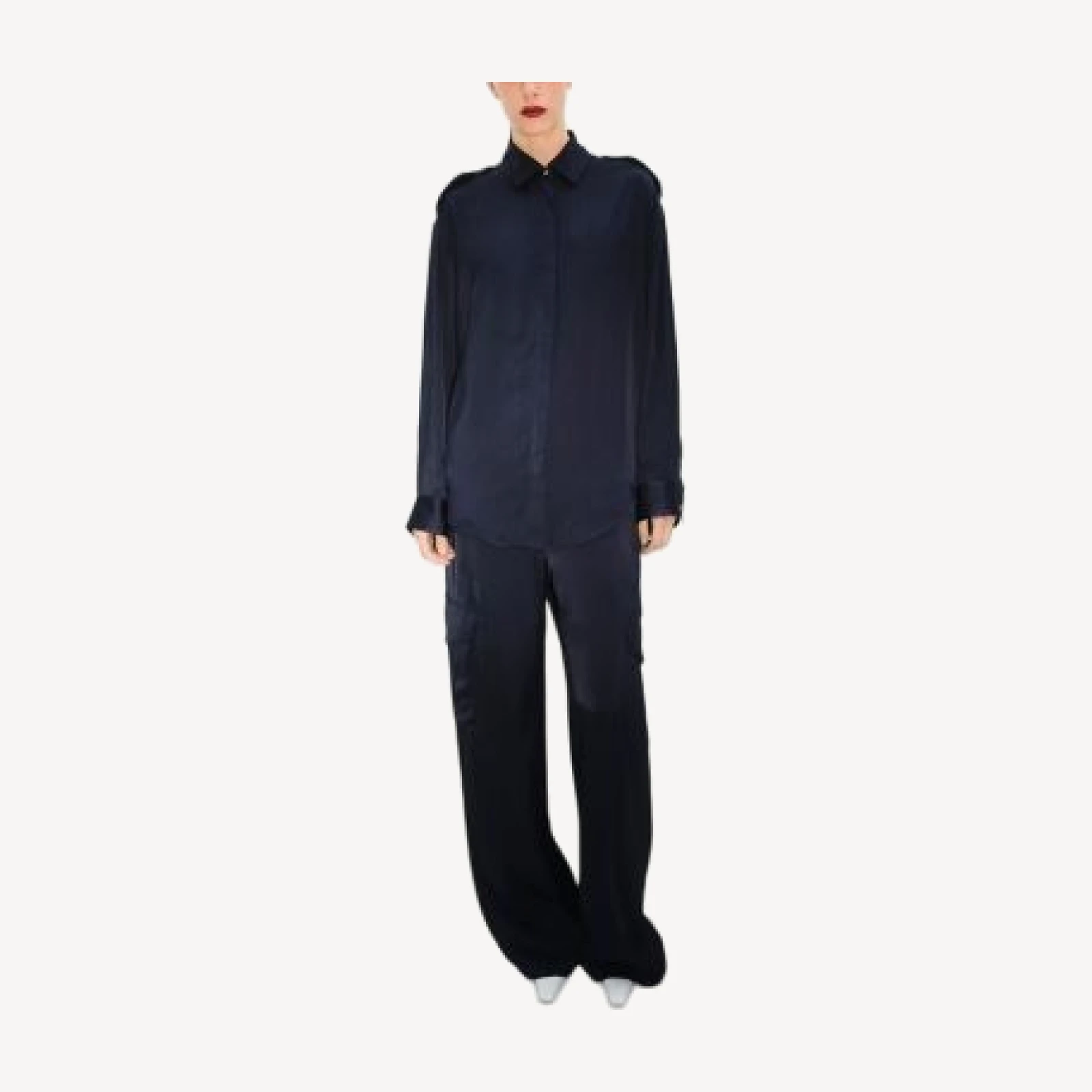 Agolde Shara Satin Wide Leg Cargo Pants