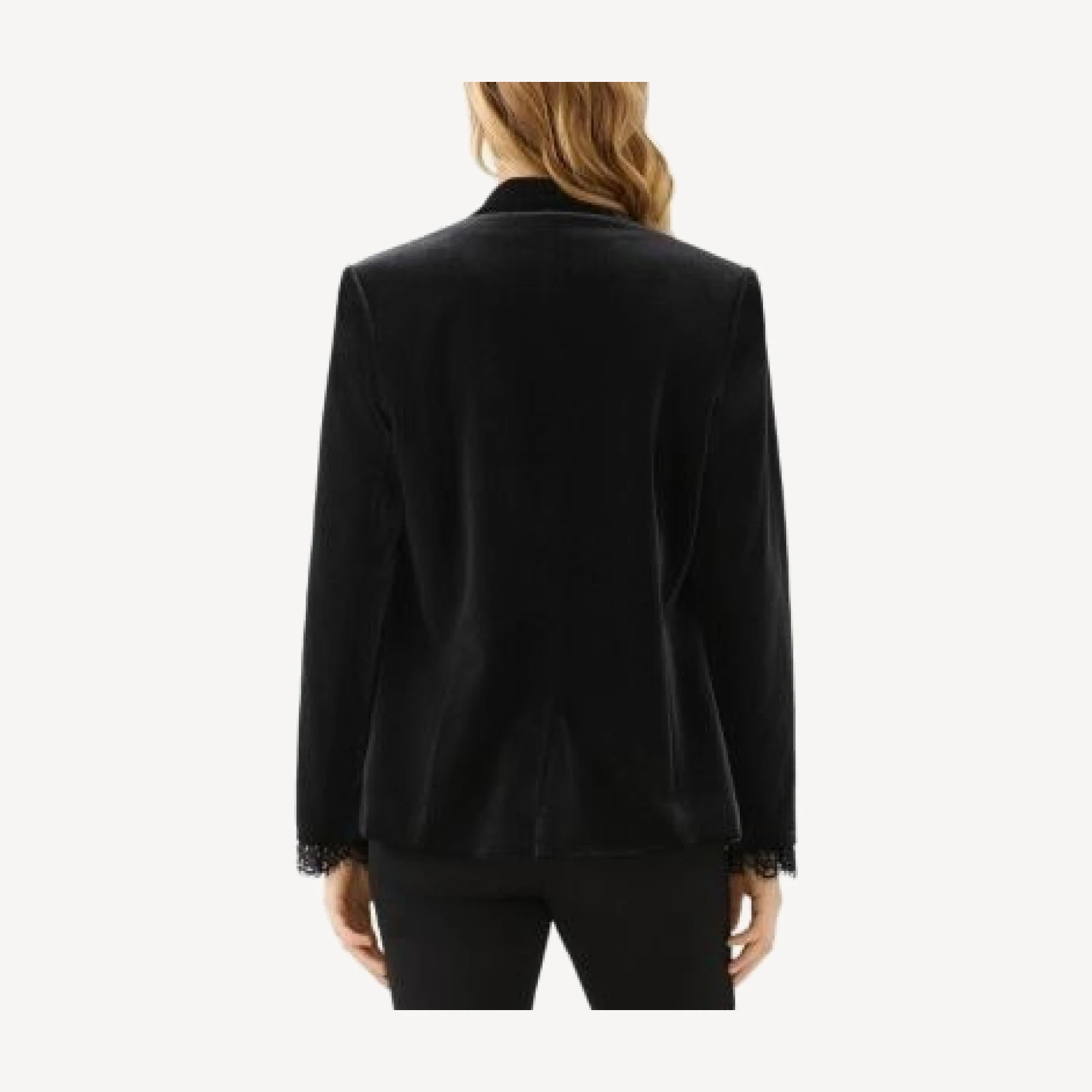 Karen Kane Lace Trim Velvet Blazer