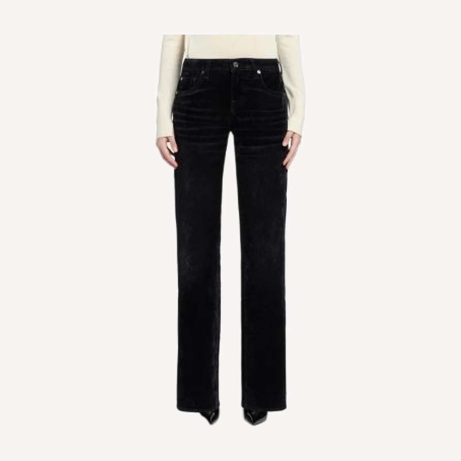7 For All Mankind Low Rise Straight Jeans in Flock Navy