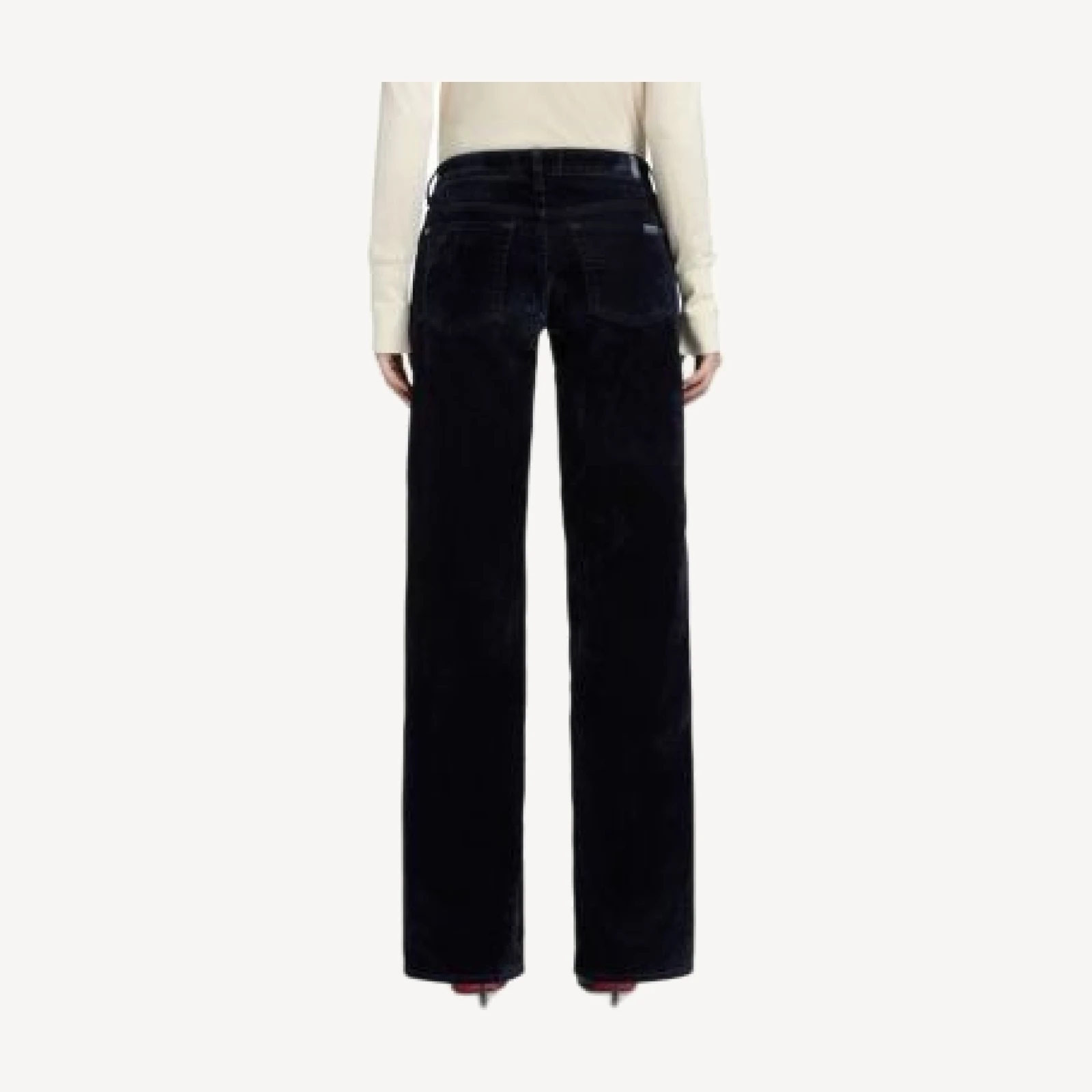 7 For All Mankind Low Rise Straight Jeans in Flock Navy