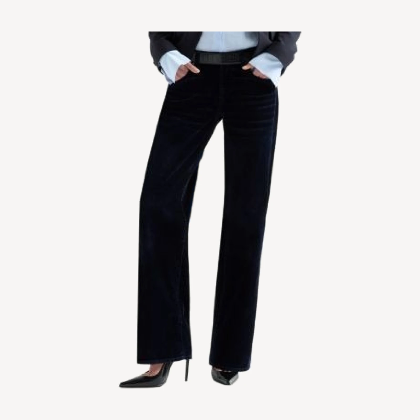 7 For All Mankind Low Rise Straight Jeans in Flock Navy