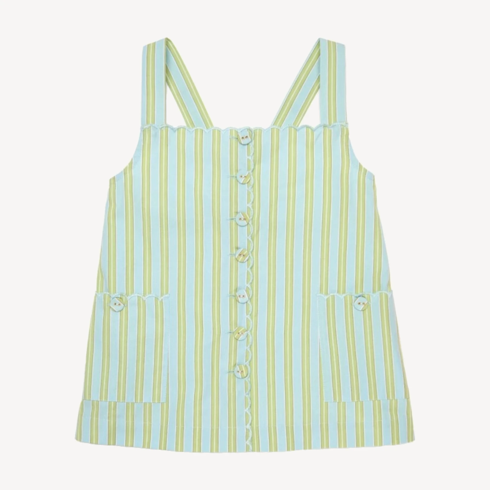 The Tiny Akira Dress - Blue/Green Stripe