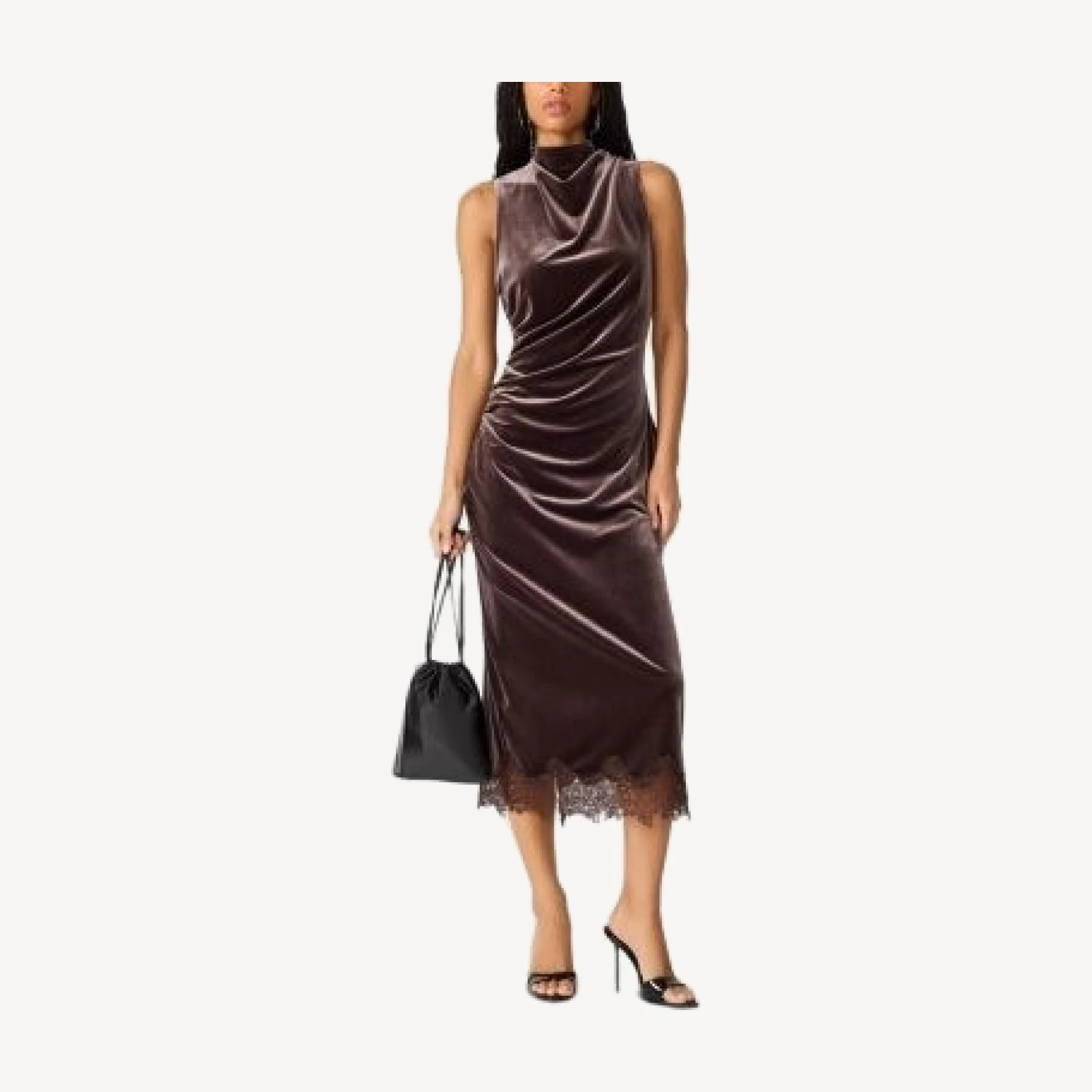 Steve Madden Mo Draped Velvet Midi Dress