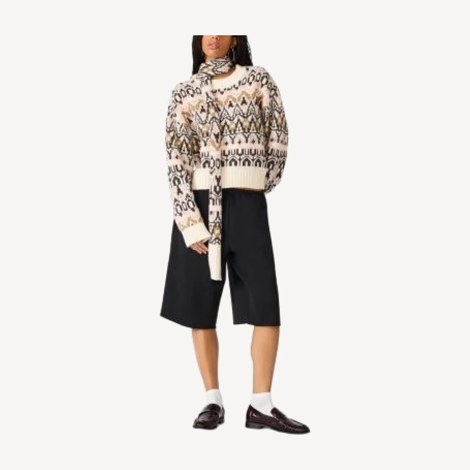 Steve Madden Mindie Cropped Fair Isle Sweater