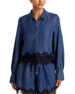 Cinq a Sept Greta Lace Trim Top