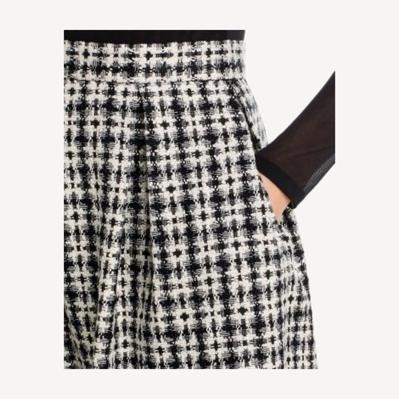 Alice and Olivia Chara Sheer Sleeve Tweed Dress