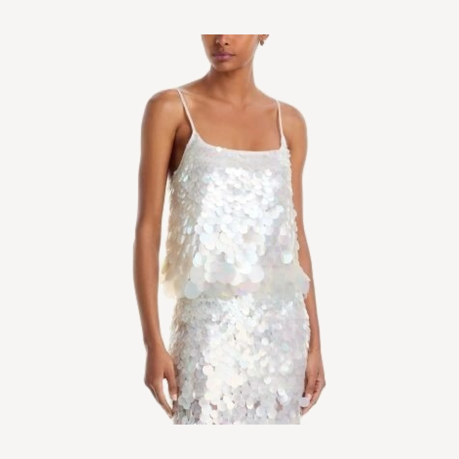 Alice and Olivia Julia Paillette Tank Top