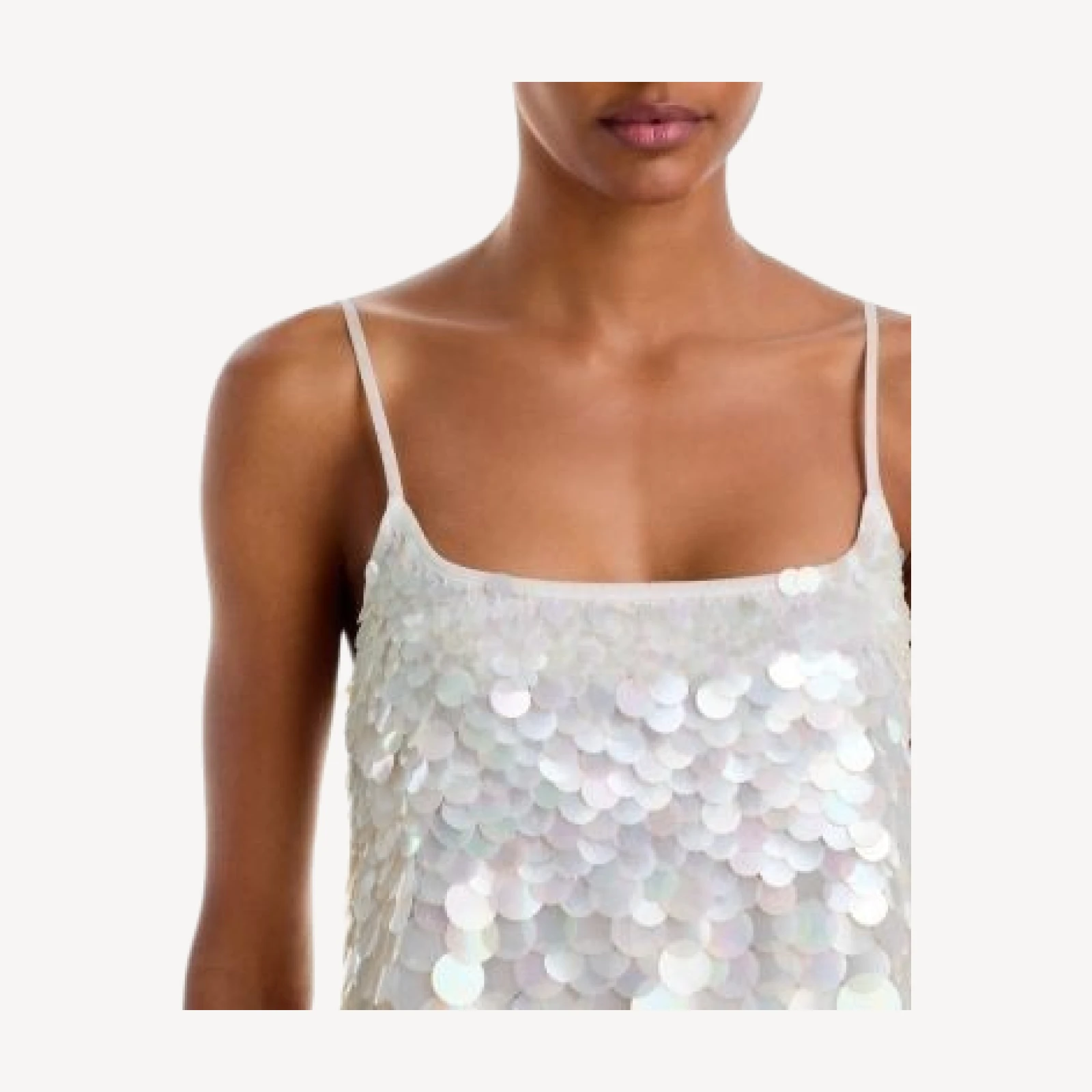 Alice and Olivia Julia Paillette Tank Top