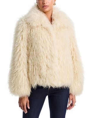 Cinq a Sept Geraldine Faux Curly Fur Coat