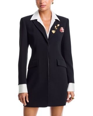 Cinq a Sept Indra Brooch Embellished Blazer Dress