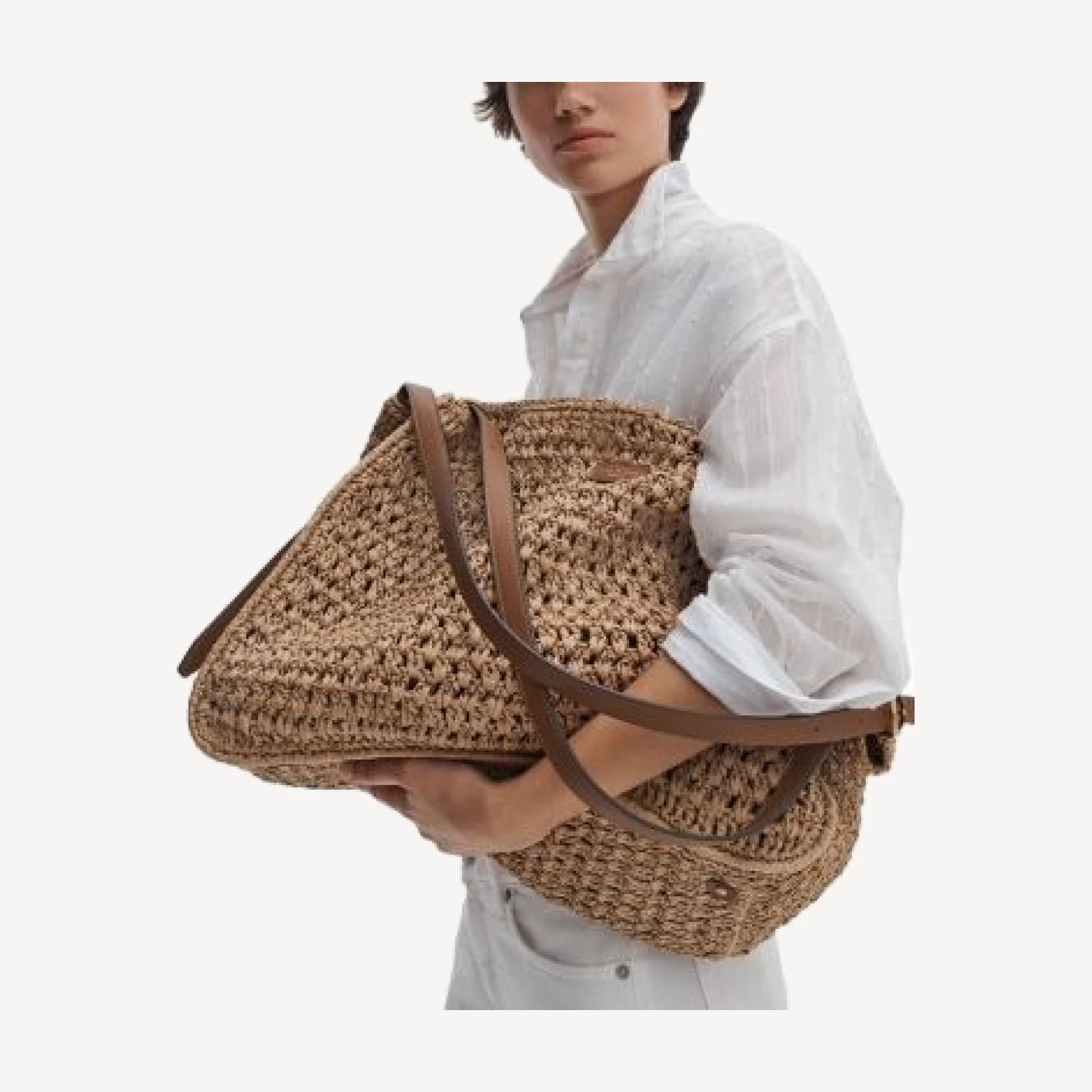 rag & bone River Large Paper Straw Tote Bag