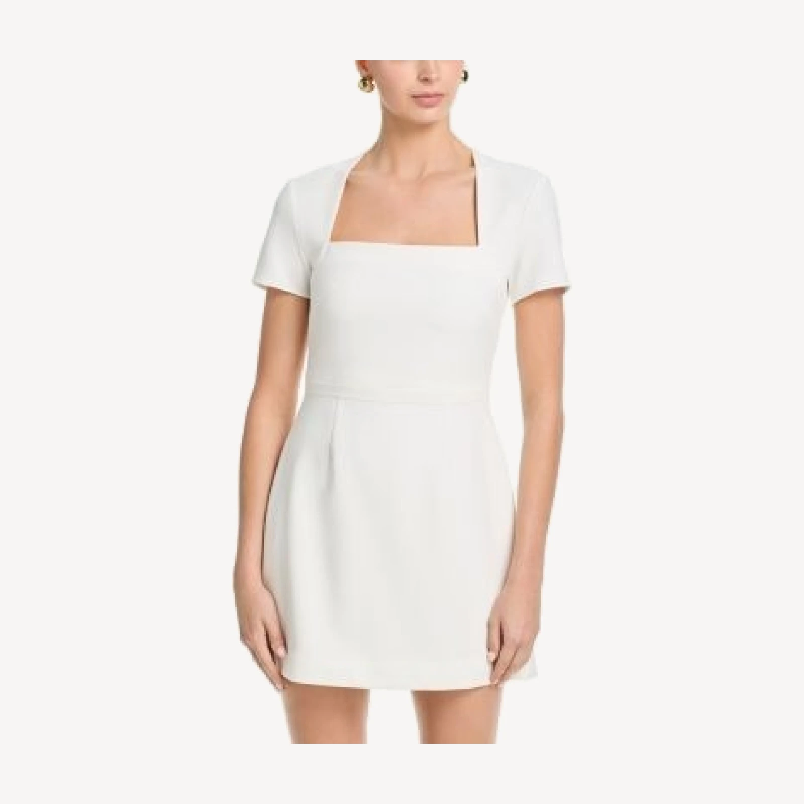 French Connection Whisper Square Neck Short Sleeve Mini Dress
