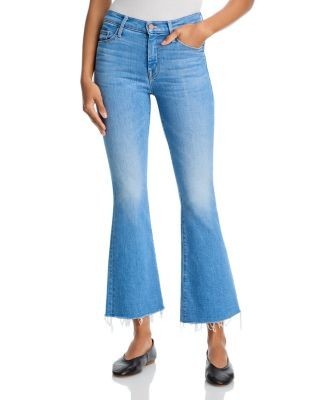 Mother Lil Weekender Fray Mid Rise Flare Leg Jeans in Satisfy Your Cravings