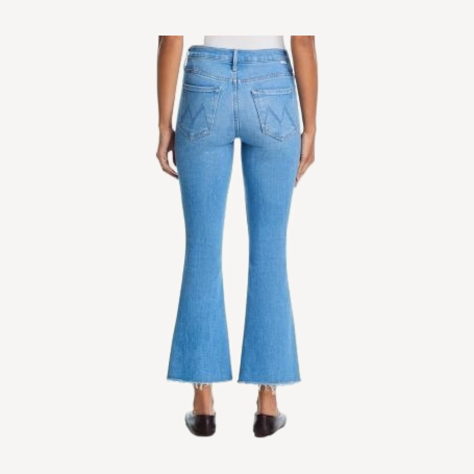 Mother Lil Weekender Fray Mid Rise Flare Leg Jeans in Satisfy Your Cravings