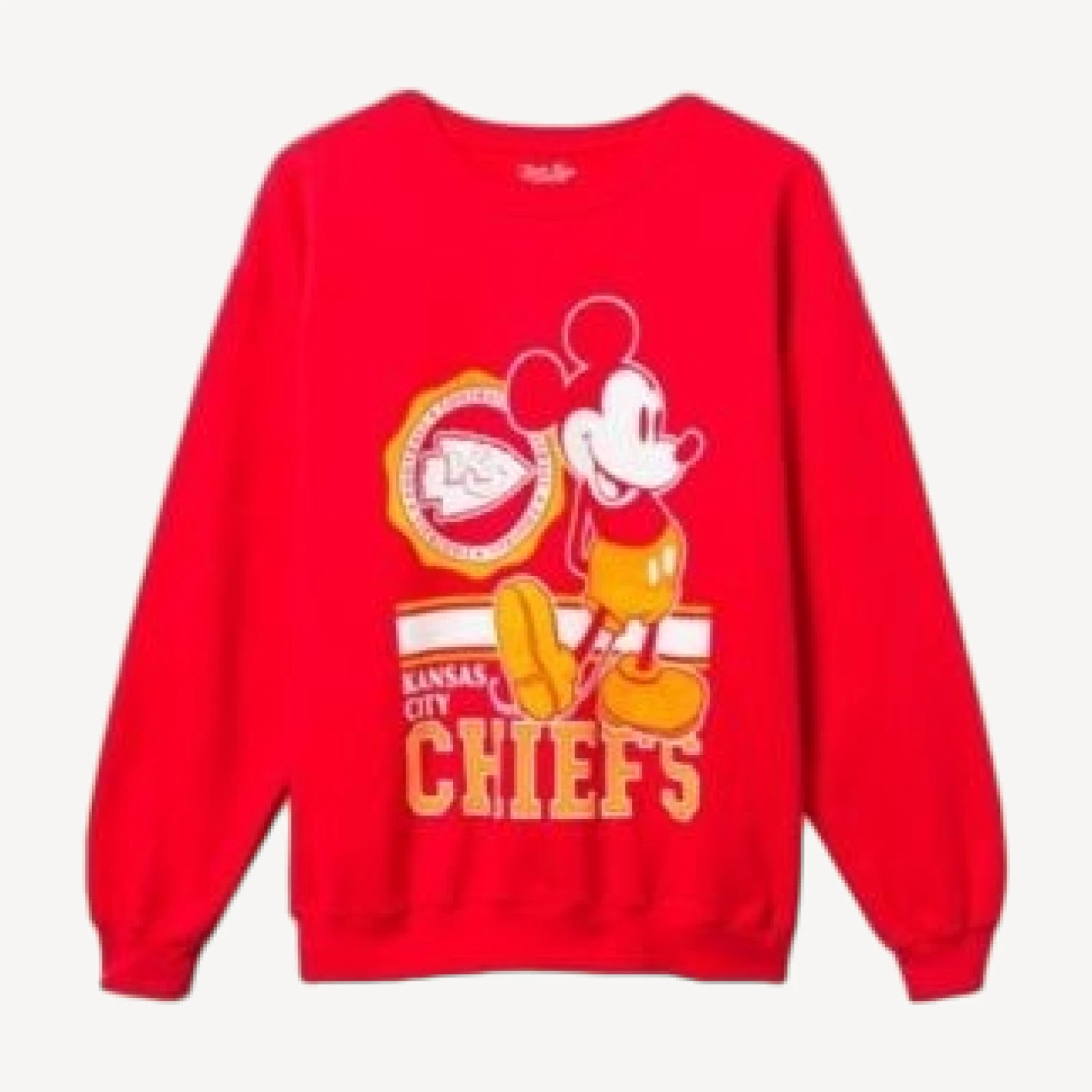 Junk Food Clothing Unisex Kansas City Chiefs Mickey Crew Fleece