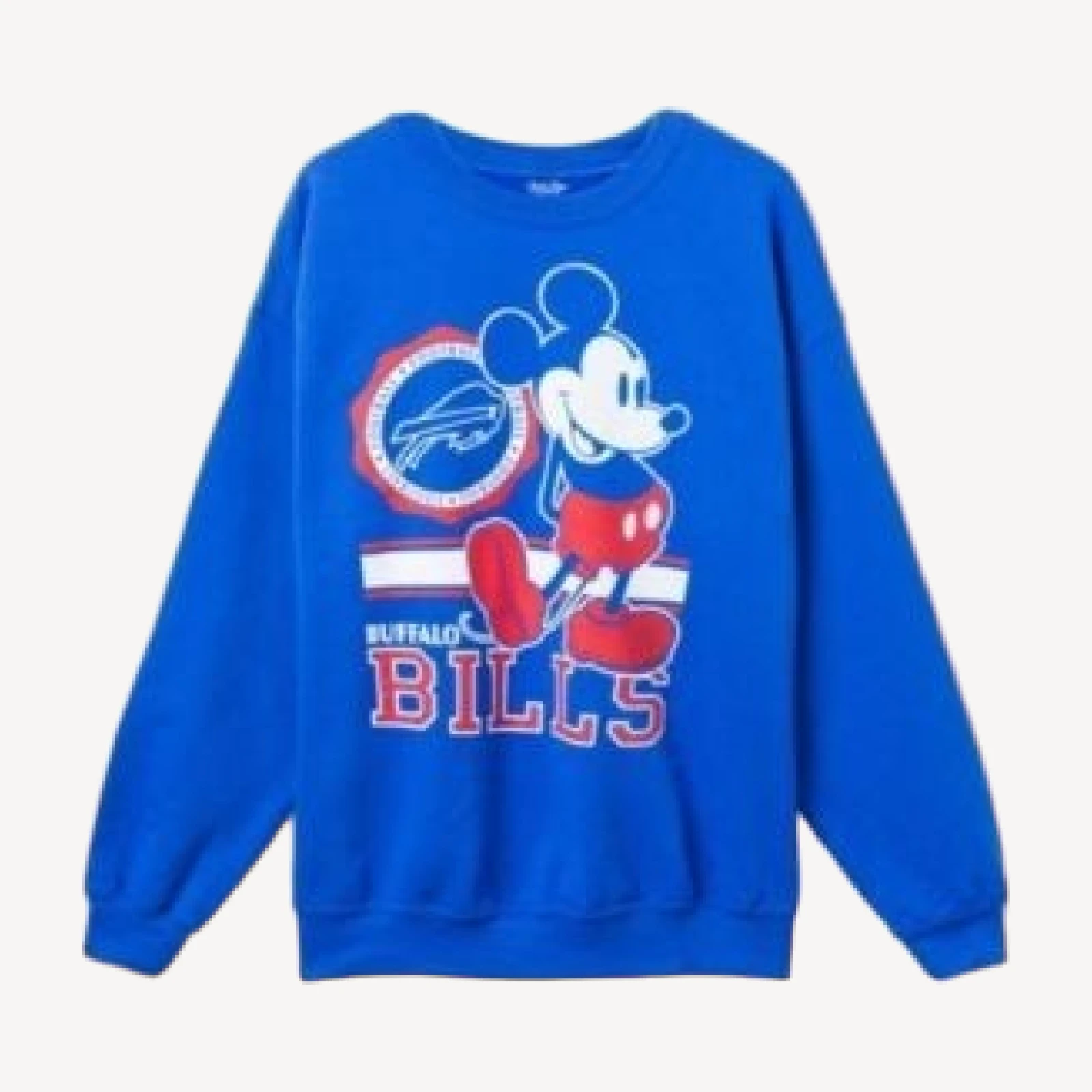 Junk Food Clothing Unisex Buffalo Bills Mickey Crew Fleece