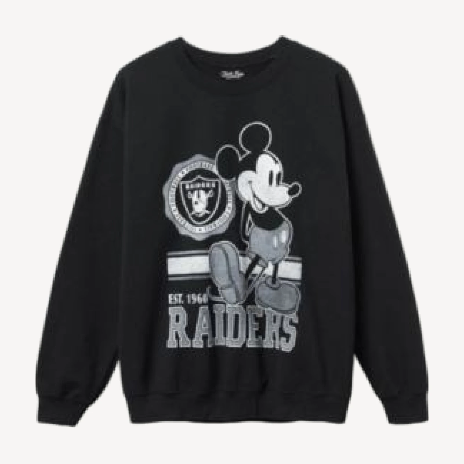 Junk Food Clothing Unisex Las Vegas Raiders Mickey Crew Fleece