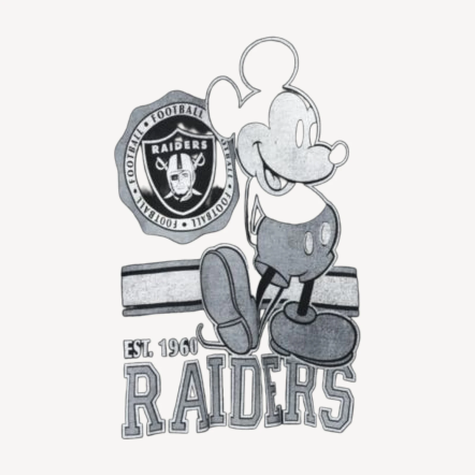 Junk Food Clothing Unisex Las Vegas Raiders Mickey Crew Fleece