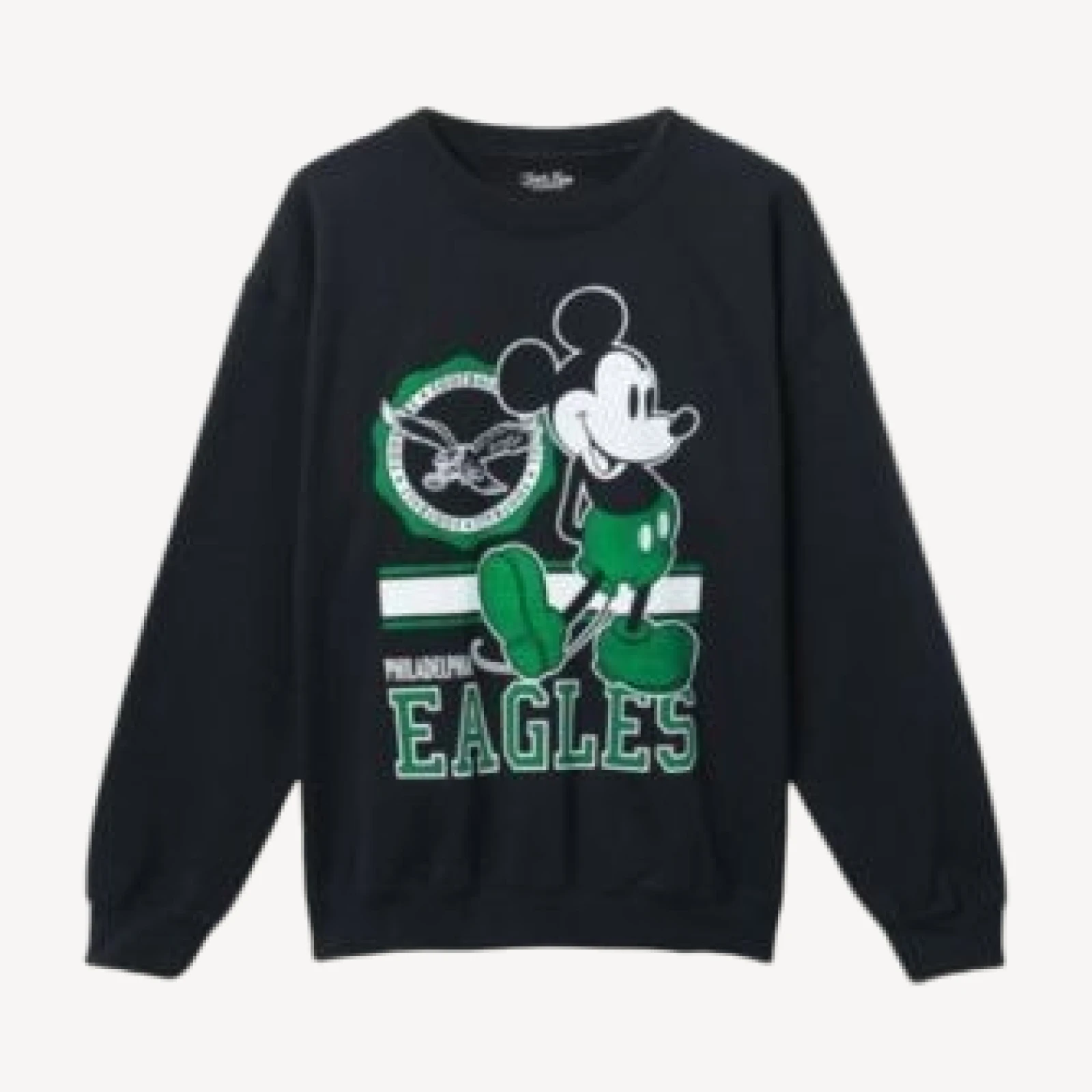 Junk Food Clothing Unisex Philadelphia Eagles Mickey Crew Fleece