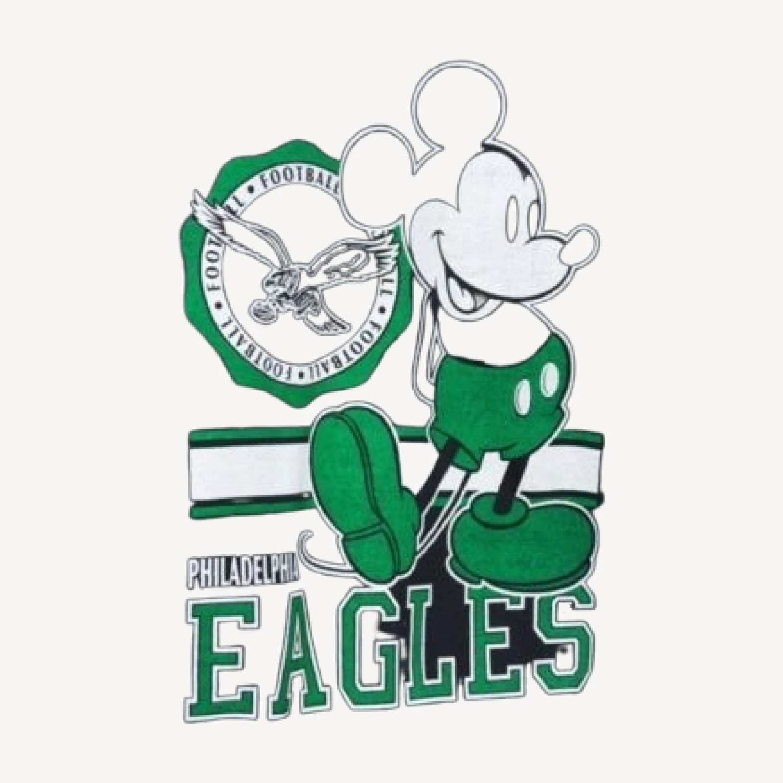 Junk Food Clothing Unisex Philadelphia Eagles Mickey Crew Fleece