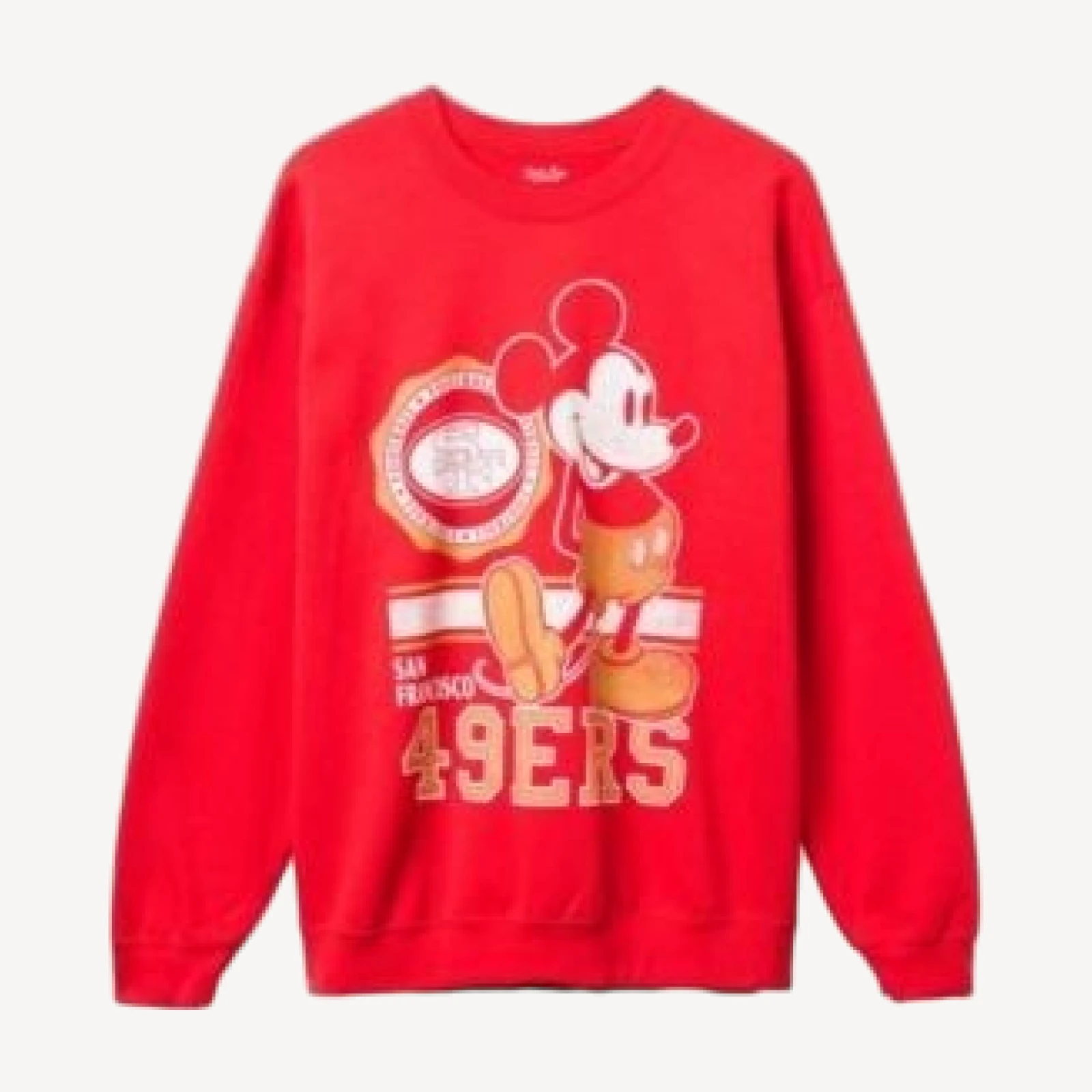 Junk Food Clothing Unisex San Francisco 49ers Mickey Crew Fleece