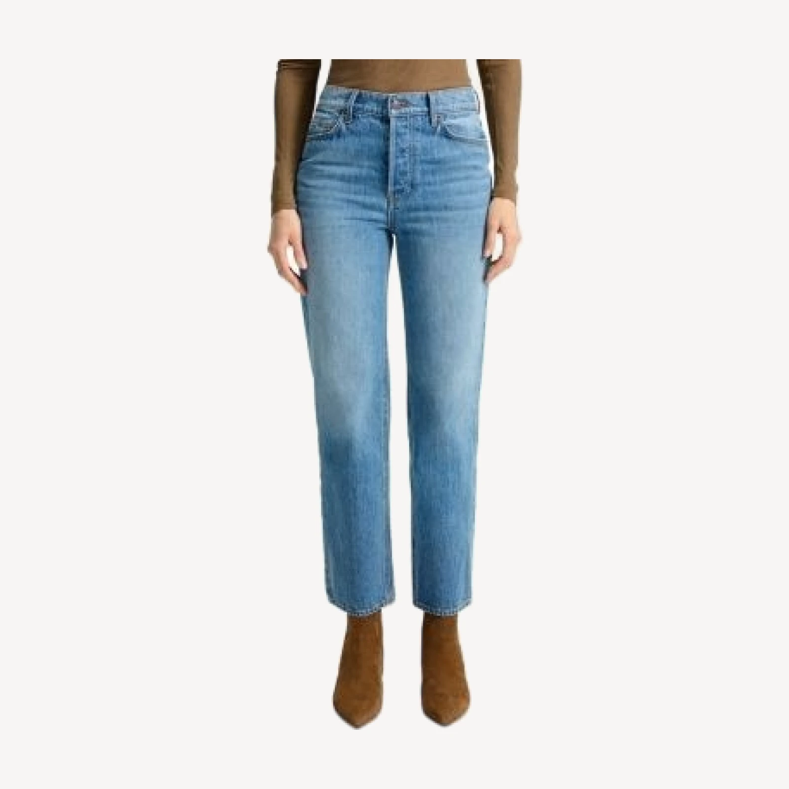 Veronica Beard Leah Mid Rise Straight Jeans in Lakeshore