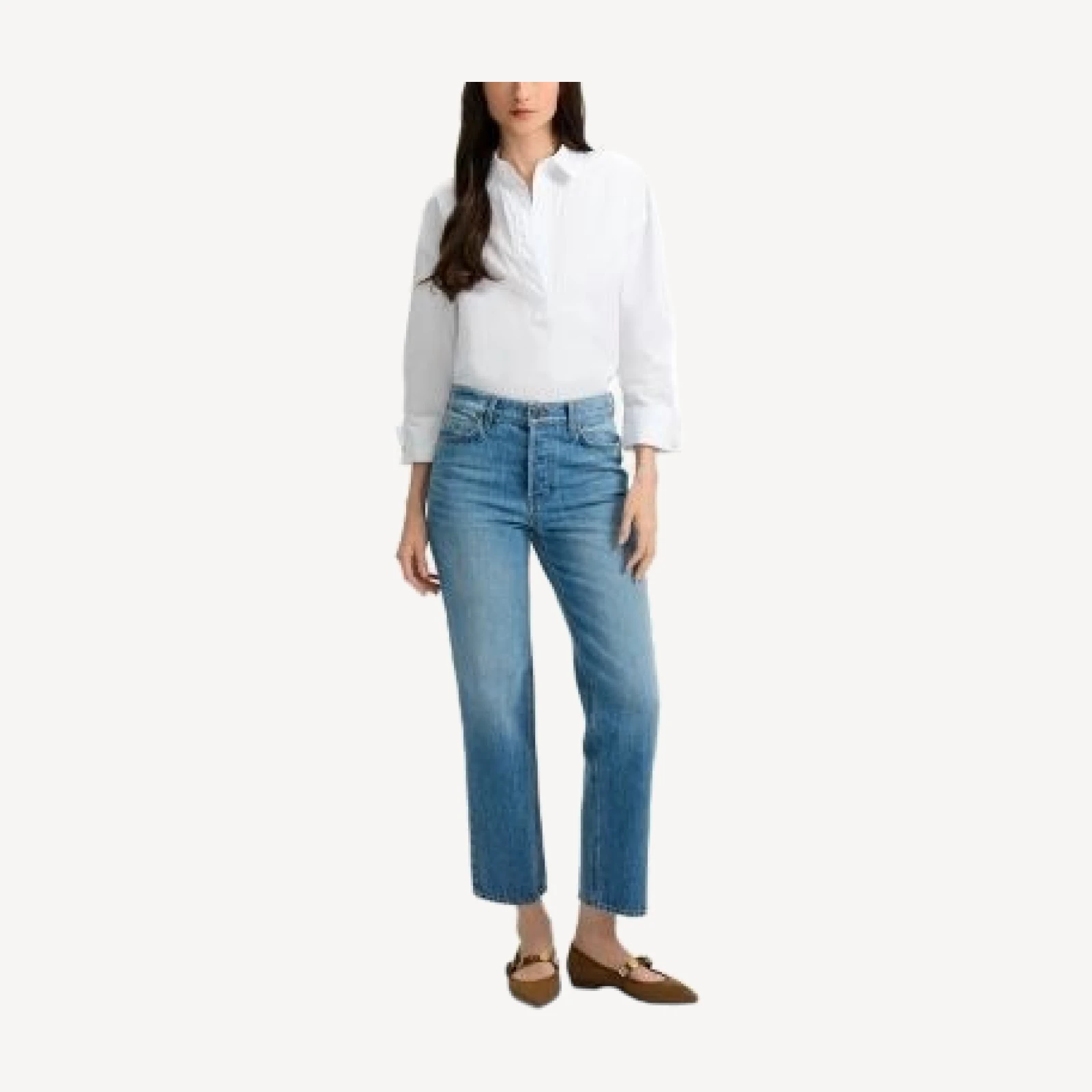 Veronica Beard Leah Mid Rise Straight Jeans in Lakeshore