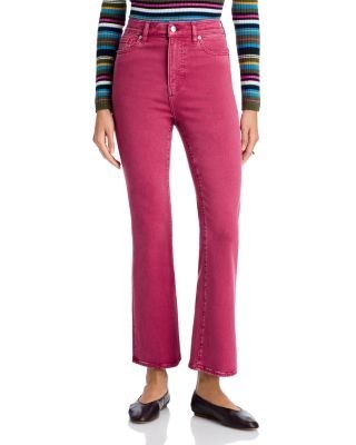 Veronica Beard Carson High Rise Ankle Flare Jeans in Garnet Rose