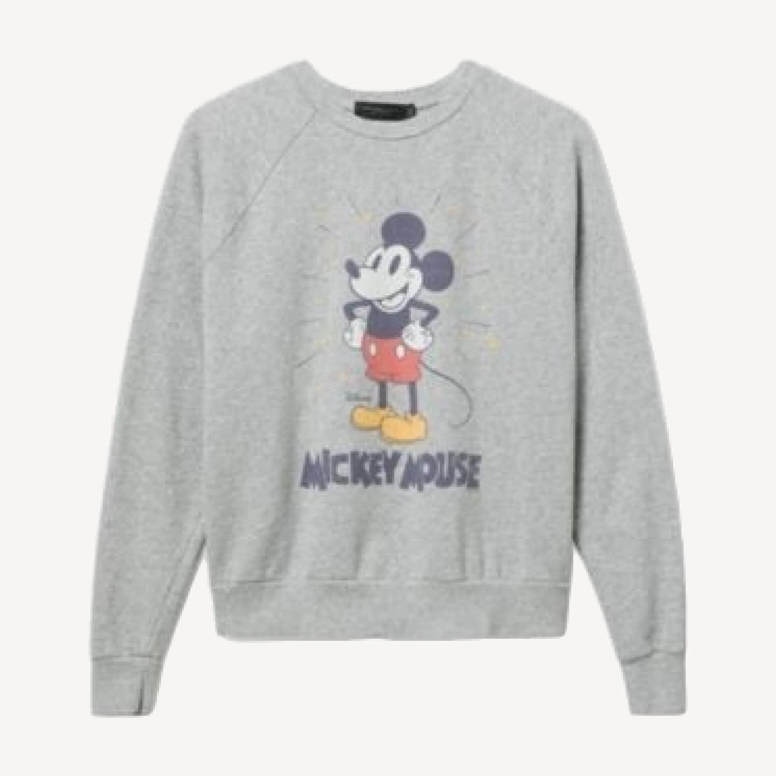 Junk Food Clothing Women's Mickey Mouse Vintage-Inspired Raglan Crew Fleece