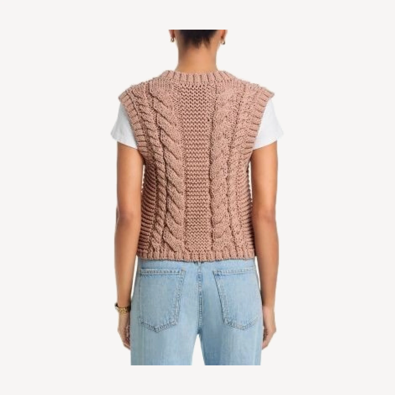 Aqua Sleeveless Cable Knit Sweater - Exclusive