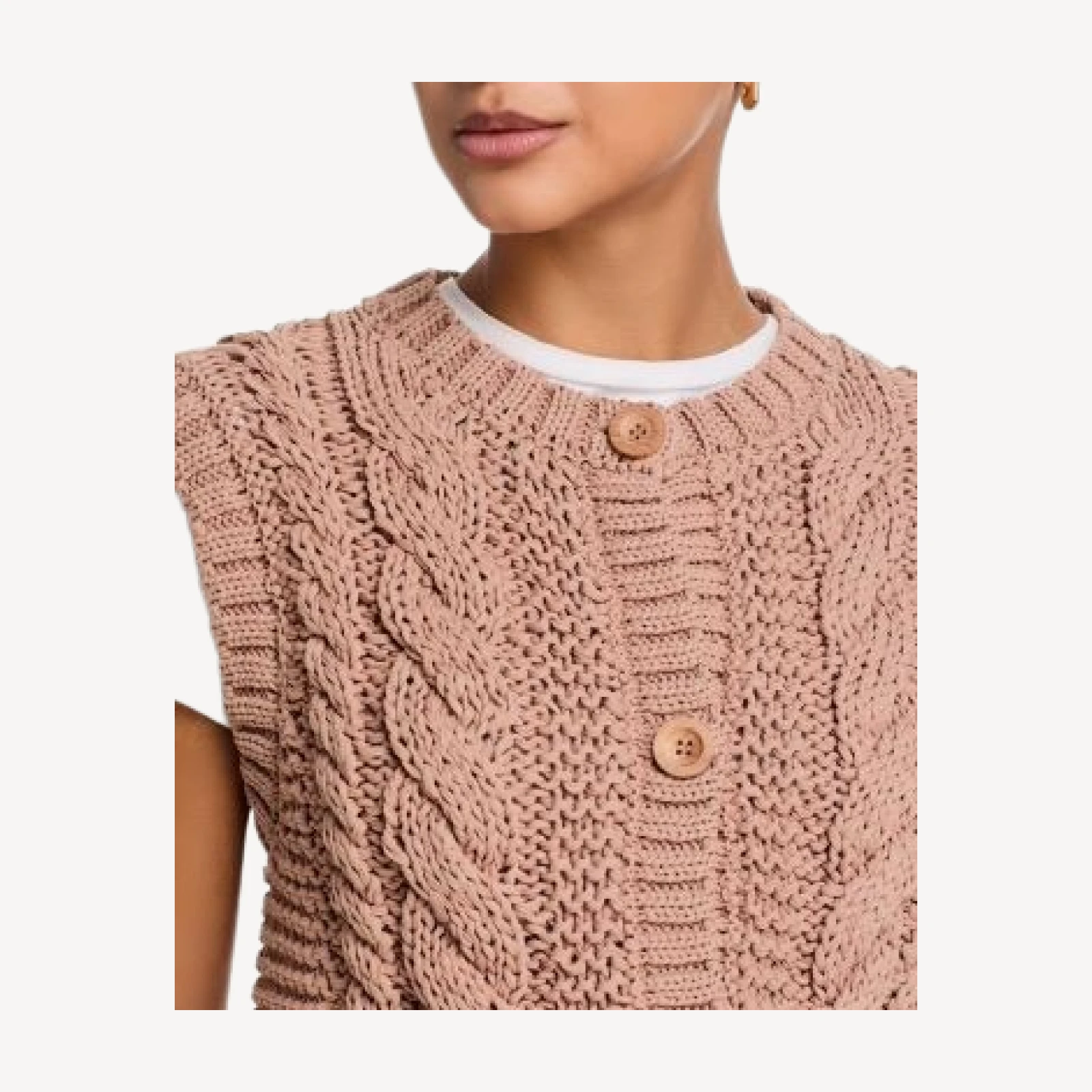 Aqua Sleeveless Cable Knit Sweater - Exclusive