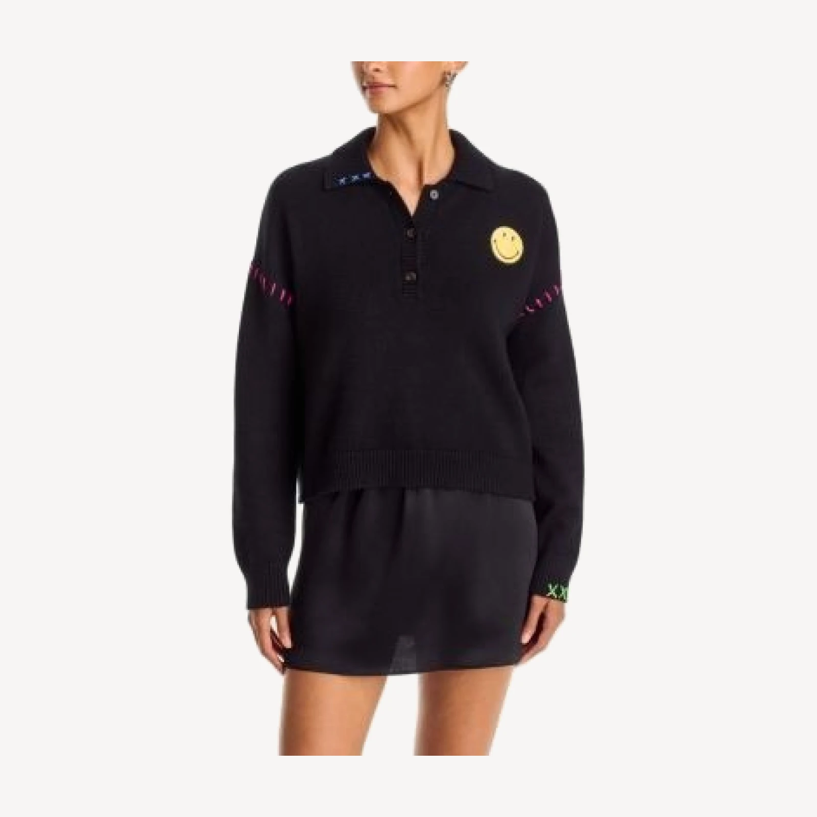 Aqua Whipstitched Polo Sweater - Exclusive